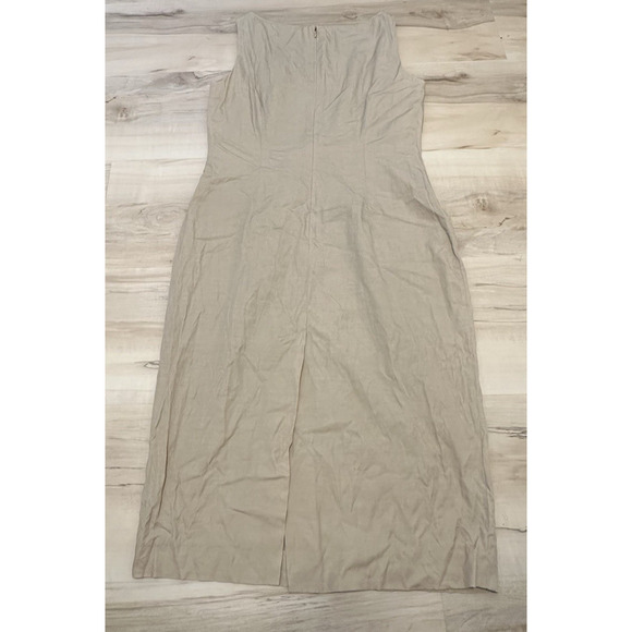 Theory Dress 8 A-line Cupro Cotton Shift Sleeveless Beige Workwear - Picture 2 of 10